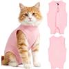 OFFCUP Body Gatto Post Operatorio Sterilizzazione,2 Rosa Tuta Da Recupero,Recovery Vestito,Tutina Post Chirurgia per Gatti Cani,Per Impedire Leccare Ferita Addominale Dopo L'intervento Chirurgico(M)