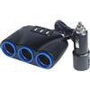 Xingdianfu Adattatore da auto 12 V/24 V con 3 prese USB, 3 prese da 120 W