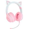 Tosuny Cuffie da Gioco Bluetooth, Cuffie da Gioco Wireless con Orecchio Carino con Microfono, Luce LED, Altoparlante Stereo HiFi da 40 Mm, Archetto Regolabile, Cavo AUX da 3,5 Mm, per (PINK)