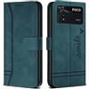 Bravoday Cover per Xiaomi Poco M4 PRO 4G, Flip Custodia in Pelle PU Portafoglio Custodia per Xiaomi Poco M4 PRO 4G, con Slot per Schede, Verde