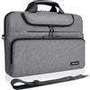 DOMISO Borsa per PC da 15-15,6 Pollici, Messenger Resistente all'Acqua con Tracolla, Compatibile con Lenovo IdeaPad ThinkPad/HP Pavilion 15 ENVY 15 / Dell XPS 15 / Macbook/Asus, Grigio+Nero