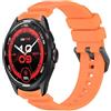 GIOPUEY 24mm Cinturini Compatibile con TicWatch PRO 5 Enduro, Morbido Silicone Cinturino [Resistente all'Usura] [Traspirante] - Orange