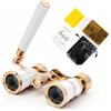 BOSSDUN Binocolo da teatro 3x25, mini binocoli compatto con impugnatura regolabile, binocolo portatile per donne, adulti e bambini, ideale per concerti, teatro e opera (w)
