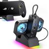 JSAUX Docking station per ROG Ally X/ROG Ally/Steam Deck/Legion Go, dock 7 in 1 per ROG Ally X con ventola di raffreddamento RGB, HDMI 4K@120Hz, Gigabit Ethernet, doppia USB e USB C 3.0, ricarica PD