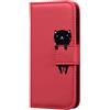 Skyhewen Custodia per Motorola Moto G23 4G, custodia per Moto G13 4G, custodia per Moto G53 5G, motivo animale, rosso e gatto
