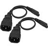 AAOTOKK Adattatore di alimentazione C7 a C14, da maschio a femmina a 2 poli, 10 A, 125 V, polarizzato per TV LED (0,3 m)