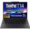 Lenovo ThinkPad T14 Business Laptop 14 FHD+, webcam da 5 MP, impronte digitali, retroilluminato, Wi-Fi 6E, 2 Thunderbolt 4, PC AI, W11P (Intel Ultra 5 135U, 32 GB RAM | SSD da 1 TB)