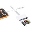 Quanlex Lettore di schede SD 4 in 1 per iPhone con connettori Lightning/USB-C/USB-A, Lettore di schede di memoria con slot SD, Micro-SD e USB, oltre a una porta USB-C per iPhone/iPad/MacBook/Android