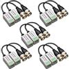 ANLINK 5 paia (10 pezzi) di connettori passivi video balun, mini CCTV BNC HD, ricetrasmettitore video balun AHD/TVI/CVI, connettori per telecamere di sicurezza CCTV 720P 1080P (5 paia, tipo a vite)
