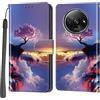 Haninsuze Cover per Xiaomi Redmi A3, Portafoglio PU Pelle, albero rosa | Interno TPU Antiurto, Anti-Graffio, Fessura per Schede, Supporto Stand, Design Libro, Flip