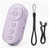 LAIVIYA Telecomando Wireless Viola Mini Telecomando con Zoom e Controllo Foto/Video | Telecomando Page Turner Bluetooth,Wireless per Fotocamera Portatile Pulsante di Scatto Compatibile con iOS e Android