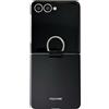 BORYA Cover per Samsung Galaxy Z Flip8 (Flip 8) 5G, Ultra Sottile Antiurto Premium Silicone Duro PC Custodia, Pieghevole Antigraffio Setoso Opaco Case con Anello 360°, Nero