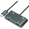 Cubilux Adattatore USB C 2-in-1 per Cuffie con Controllo Volume, Splitter Dual TRRS per Microfono e Audio, Convertitore 3.5mm Compatibile con PC, Laptop, Smartphone e Tablet, Audio Hi-Res