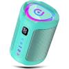 aowoka Cassa Bluetooth Portatili senza fili con luce LED, Display Digitale Intelligente+Smart EQ, Altoparlante Bluetooth Bassi Potente, Bluetooth 5.4, Speaker da Esterno per Viaggi, Sport, Feste (Verde)