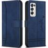 Bravoday Cover per Oppo Find X3 Neo/Reno 5 PRO Plus 5G, Flip Custodia in Pelle PU con Slot per Schede, Portafoglio Custodia per Oppo Find X3 Neo/Reno 5 PRO Plus 5G, Blu
