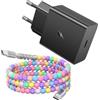 iMangoo 60W USB C Caricatore Caricabatterie con 1M Perlato Cavo per Samsung A17 A16 | USBC Presa Carica Alimentatore Tipo C Spina Ricarica Adattatore per Galaxy A37 A57 A37 A27 A36 S26 Edge S25 S24 S23 Z Flip 8