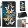 KENHONER Custodia per Samsung Galaxy A12, Farfalla | Portafoglio Pelle PU, Magnetica, Resistente Agli Urti, Scomparto Carte Credito, Pieghevole, Flip Libro, Motivo