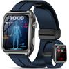 Marsyu 2026 Smartwatch Uomo con ECG+PPG/Pressione Sanguigna/Acido Urico/BMI/Sonno | 1,83Curvo Salute Orologio Fitness,Sonno, BMI, 24H Cardiofrequenzimetro/SpO2/Temperatura/HRV,Pulsante SOS,Health Glace, IP68
