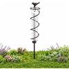 TMZELOA Pluviometro da Giardino Colibrì, Picchetto Metallo 48 cm e Tubo in Vetro | Pluviometro decorativo con misura fino a 17 cm, scala da 0,1 cm, tubo in vetro e colibrì con finitura bronzo anticato