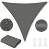 WOLTU Telo Ombreggiante in PES 200 g/m², Vela Parasole Idrorepellente, con Anelli a D e Corde, per Esterni, Protezione Solare, 5x7x7 m, Grigio Scuro