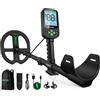 Hazlewolke Metal Detector per Adulti, Bobina Double-D Impermeabile da 11, 6 Modi con Pinpoint, 12 Profondità Ricaricabile Cercatore D'oro, 7 Livelli Sensibilità e 3 Toni