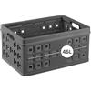 SUNWARE perfectly organised Sunware Square Cassetta Pieghevole in Plastica 46L - 54x38x26.5cm - Contenitore Portaoggetti Grande - Folding Crate