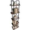 Relaxdays Scaffale, HBT: 143 x 38 x 24 cm, 5 ripiani aperti, per soggiorno, cucina, corridoio, nero/marrone