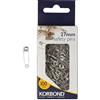 KORBOND Spille di sicurezza, acciaio legato, argento, 27 mm