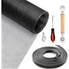 ACEBON Zanzariera Rete in Fibra di Vetro per Finestre 120 * 300CM Telo Ricambio, Net Resistente a Raggi UV, per Finestra e Porta Zanzariere (1 Pezzo con Utensili)