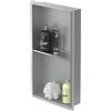 LuxeBath Nicchia a Parete in Acciaio Inossidabile con 2 Ripiani 30x60x10 cm Argento Nicchia per Doccia senza Telaio Ripiano Doppio Incorporato Nicchia Piastrellabile per Bagno Mensola per Doccia