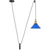 vidaXL Lampada a Sospensione Regolabile E27 Blu Scuro Ø22 cm Metallo