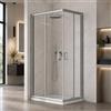 Inbagno Box doccia angolare 80x80 trasparente H 185, doppio scorrevole con profilo cromato e installazione reversibile, GEO