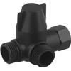 Zeroupshop Valvola deviatrice a 3 vie G1/2, adattatore a T, per soffione doccia e tubo, in ABS, con rotazione scorrevole, design compatto, per lavello e vasca da bagno, colore argento (nero)