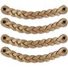 Brute Strength Maniglie pelle intrecciata 20 x 2,5 cm Naturale 4 pezzi | Maniglie intrecciate in cuoio pieno fiore per mobili, armadi e cassettiere; due lunghezze di vite incluse