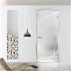 Aqua Roy The Shower Porta interna in vetro con battente in argento, modello marmo, vetro di sicurezza temperato satinato da 8 mm, decorazione bianca, cornice a L, adatta per apertura 90 x 198 cm