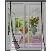 Risareyi Zanzariera Magnetica in Fibra di Vetro 165x205cm, Nero | Rete Molto Resistente, Doppia Apertura Laterale Zanzariera Porta Finestra con Calamita Chiusura Automatica, per Balcone