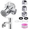 COCOHO Deviatore Doccia 3 Vie con Adattatore M22 -M24/G1/2 Esterno M22- interno G1 | Valvola Deviatore Doccia 3 Vie Adatto per Lavandino,Bagno,Cucina,Doccetta,Installazione Facile,Robusto e Duraturo