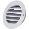 AERZETIX Griglia di ventilazione/aerazione Ø75 mm rotonda da incasso in plastica ASA per interno e esterno/colore bianco