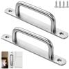 HMIEPRS 2 maniglie per porte scorrevoli in acciaio inox, maniglie per porte scorrevoli, con viti, maniglie per mobili da cucina, per armadio, garage, porte scorrevoli, cassetti, cassetti, 160 mm