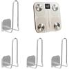 MOROBOR Supporto per bilancia da parete, 4 pezzi, resistente, autoadesivo, versatile, staffa da parete adatta per casa, palestra, bagno, camera da letto, cucina, dormitorio, camper, dispensa/argento