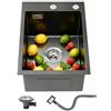 SukrHdoe Lavello da incasso in acciaio inox 304, lavello singolo da lavoro, per camper, roulotte, camper, lavello da appoggio, 35 x 50 cm, colore nero