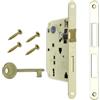 Generic AGB - Serratura Porta Interna Serie CENTRO. (Fr. 22x196, In. 90, En. 50, Qu. 8., CATENACCIO CHIAVE, OTTONE VERNICIATO)