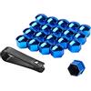 JSCARLIFE 20 Pezzi Copri Dadi per Ruota, Copri Dadi Universali per Pneumatici con Strumento di Rimozione per Auto (Blu, 19mm)