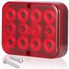 SPARKMOTO 1 x Fendinebbia Posteriore Rosso Impermeabile,Fanali Retronebbia LED Rimorchio 12V, Faro Fendinebbia Posteriore Per Rimorchio,Trattore,Camper,12 LEDs,IP67,Omologato ECE