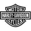 labelbike Adesivo 3D Moto Stemma Logo Compatibile con Harley | per Serbatoio e Casco, Protezione in Resina, Antigraffio, Decorazione , Argento Nero e 9,5x7 cm, Made in Italy