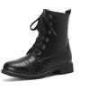 Putu Stivaletti Donna Stringati con Zip Tacco Basso 36-41 | Stivaletti stringati in pelle sintetica con zip laterale, tacco basso e suola scolpita per uso quotidiano