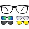 Ultem THEMA U-221 Colore M04 BLU OPACO Montatura per occhiali da vista e sole + 4 CLIP-ON Marchio Original "99 John St NYC" Genere UNISEX
