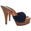Kiara Shoes Zoccoli Italiani in Camoscio Nero Tacco 13 CM - K9001 Cam Nero