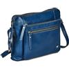 Wise Owl Accessories Piccole borse a tracolla e portamonete in vera pelle morbida e martellata - Borsa a tracolla a tracolla premium con tripla zip da donna (nappa blu zaffiro)