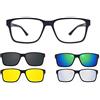 Ultem THEMA U-225 Colore M02 NERO OPACO - Montatura per occhiali da vista e sole + 4 CLIP-ON Linea Original "99 John St NYC" Genere UNISEX